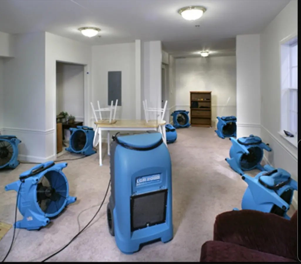 Air movers and dehumidifier setup for Water Extraction & Removal in Texas City